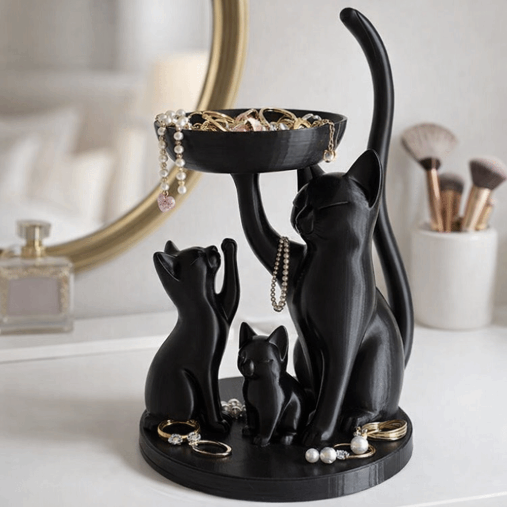 3D Printing Ring Holder - Nampan Perhiasan Kucing Kartun, Cetakan 3D,
