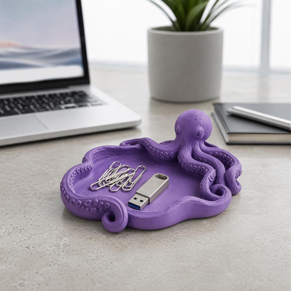 3D Printing Ring Holder - Tempat Penyimpanan Bentuk Gurita 3D, Tempat