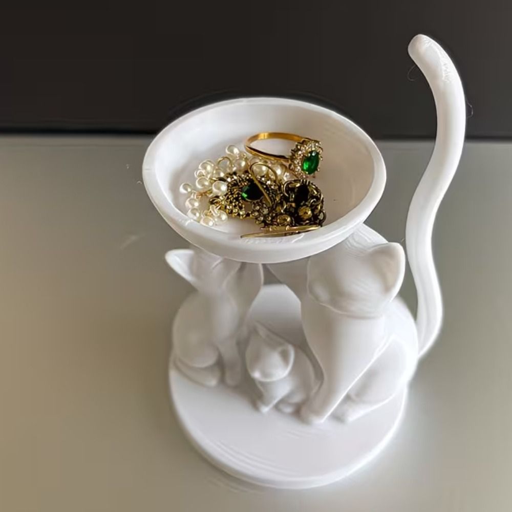 Nampan Perhiasan Kucing Kartun - 3D Printing Ring Holder ulasan dan harga